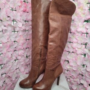 JESSICA SIMPSON // Tan Over the Knee Boots